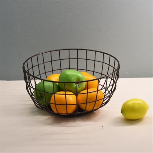 Frutero de cocina en bronce para decorar la mesa con un diseño de alambre cromado 5
