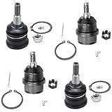 Detroit Axle - Front 4pc Ball Joints for 2005-2010 Jeep Grand Cherokee Commander, 4 Lower & Upper Ball Joints 2005 2006 2007 2008 2009 2010 Replacement