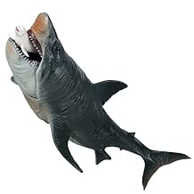 JOKFEICE Megalodon Shark Toy Realistic Large Sea Creature Figurine, Early Educational Toys, Prehistoric Shark Cake Topper, Perfect for Kids Birthday Party & Educational Play