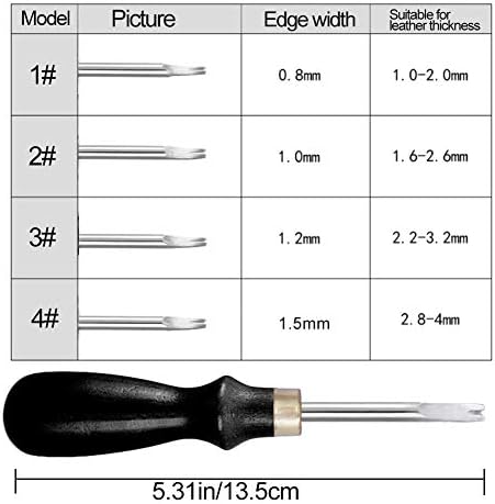 Leather Edge Tool Set-4 Pcs Leather Beveler, Leather Edge Skiving Tool, Leather Craft Tools for Leather DIY Leather Crafting Making