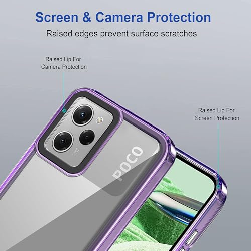 Image of Zapcase Back Case Cover for Poco X5 Pro 5G | Compatible for Poco X5 Pro 5G Back Cover | Case Cover with Camera Protection | (TPU + PC | Translucent Purple)