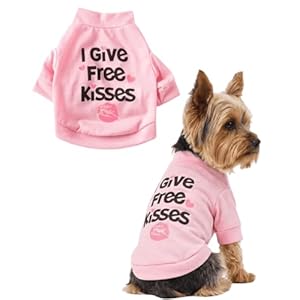 DroolingDog Small Dog Clothes Girl Dog T-Shirt Funny Pet Tee Shirts for Dogs Tshirt, Large