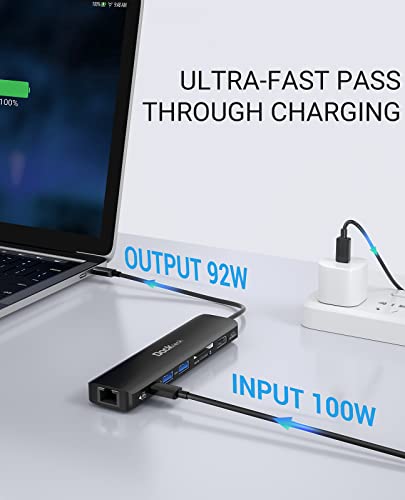 USB C Hub 4K 60Hz, Dockteck 7-in-1 USB C PD Ethernet Hub Dongle with 4K 60Hz HDMI, 1Gbps Ethernet, 100W PD, 2 USB 3.0, SD/Micro SD for MacBook Air/Pro M1 2020, iPad Pro 2021, iPad Mini 6 and More - Image 6