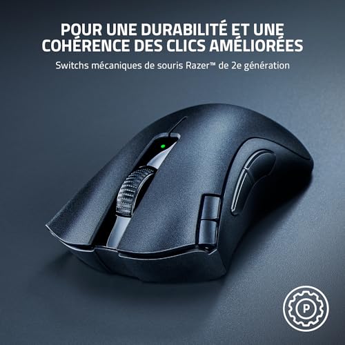 Razer DeathAdder V2 X Hyperspeed - Souris Gaming ergonomique sans fil pour PC / Mac (Commutateurs mécaniques, technologie sans fil Hyperspeed, capteur optique) Noir