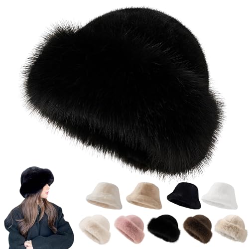 Generisch Warme Plüsch Wintermütze Damen 2025 Kunstpelz Bucket...