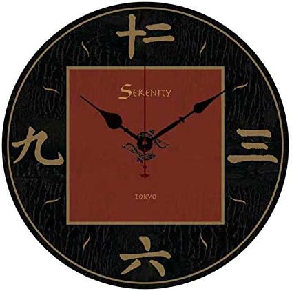 EnjoyHomeAsian Black Wall Hanging Clock Decoration French Country Design 12 inch Wood Clock