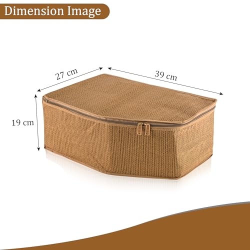 Image of Kuber Industries Blouse Cover | Zipper Clothes Storage Bag | Non-Woven Wardrobe Organiser | Side Transparent Blouse Organizer | Dot Border | Pack of 3 | Black