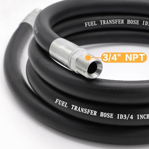 TuoLauthon 10FT 3/4" Fuel Transfer Hose Pump Hose Farm Fuel Hose with 3/4" NPT Male End Fittings for Gasoline Kerosene Diesel Biodiesel by TuoLauthon - Image 3