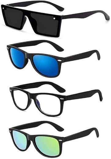 Unisex Classic Branded Combo Offer Pack Of UV400 Protection Latest Stylish Frame Square, Rectangle Sunglasses For Men And ...