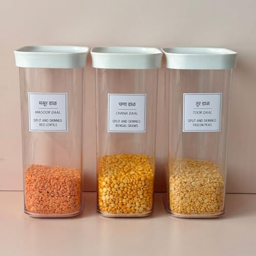 Desibels 136 Printed Indian Marathi Bilingual Plus 40 Blank Kitchen Pantry Labels, Minimalist, Waterproof, Dishwasher-Safe, Easy to Remove and Re-Stick — view 3