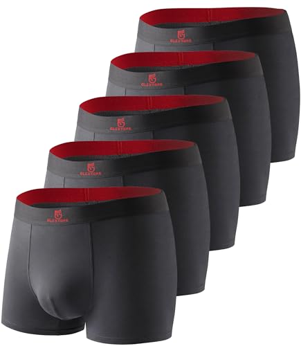 GLESTORE Unterhosen Männer Boxershorts Herren Modal Unterwäsche 5er Pack 5dunkelgrau XXL