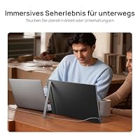 ARZOPA Portable Monitor Großer Tragbarer Monitor mit FHD HDR IPS Display & Standfuß, Perfekt als USB-C und HDMI Zweitbildschirm für Laptop, PC, Smartphone, PS5, Xbox,17.3 Zoll, 103% sRGB A1M, Schwarz – Ansicht 8