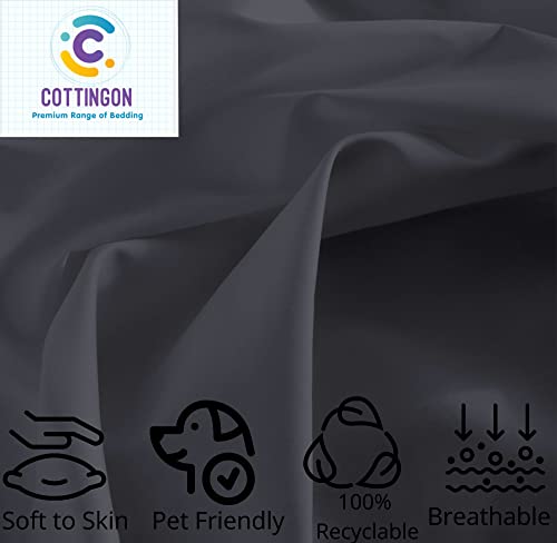 Image of Cottingon Rv King 72 X 75 4 Piece Bed Sheet Set for Campers, Luxury Soft Microfiber fits 6 to 10 Inches Deep RV Mattress, Dark Grey