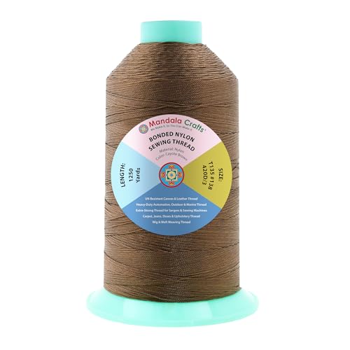 Mandala Crafts Size 138 420D T135 Coyote Brown Bonded Nylon Thread 1250 YDs