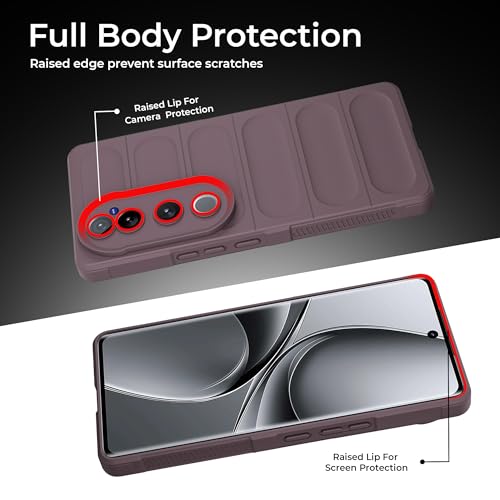 Image of A rtistque Back Cover Case for Vivo V40 / V40 Pro / T3 Ultra 5G | with Inner Fabric | Stylish AirBag Case | Liquid Stripe Silicone | Camera Protection | Anti Slip Grip | Back Cover - Purple