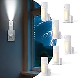 Enhon 6 Pack 4 in 1 Emergency Lights for Home Power Failure, Rechargeable LED Flashlight Plug in Wall, Automatic Turn On Power Outage Night Light with Motion Sensor for Hurricane Preparedness Items