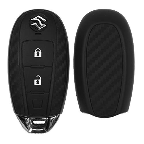 Carbon Soft Case Cover Cubierta de la Llave del Coche Cubierta Protectora de Silicona KEYLESS para Suzuki Swift Vitara SX4 S-Cross Baleno Jimny Ignis