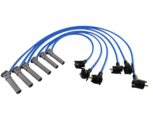8.2MM High Performance Racing Spark Plug Wires Compatible with Ford Explorer (Sport Trac) Ranger Mazda B4000 Mercury Mountaineer SOHC 4.0L V6 2001-2011 Blue by Cable Master - Image 2
