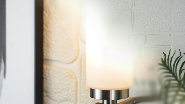 Image of Emak Brushed Nickel Wall Sconces, 2 Light Bathroom Light Fixtures with Milk Glass Shade, Modern Wall Lights for Bathroom, Mirror, Living Room, Bedroom, Gallery, WS086-BN-ML-2PK