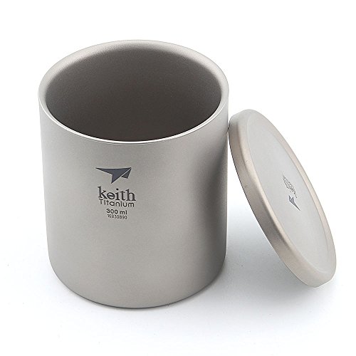 Keith 220ml/600ml Titanium Mug Vacuum Cup Double Walled Ultralight Titanium Mugs Cups Lightweight Portable Camping Hiking (Ti3302-300ml) - Image 3