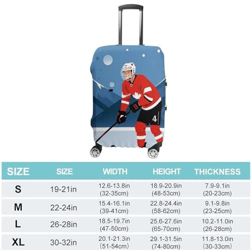 Carry on Luggage Cover Ice Hockey Player Suitcase Covers for Luggages Tsa Approved Travel Luggage Sleeve Protector Elastic Suitcase Protector Anti-Scratch Washable Fits 19-30 Inch Case -XL2