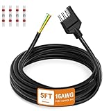 Adullama 4 Way Trailer Wiring Harness 5FT Jacketed Cable, 16AWG 4 Pin Flat Trailer Extension Connector Trailer Wire 4 pin Trailer Wiring Harness, Pure Copper