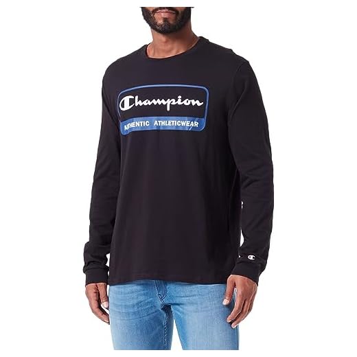 Champion Legacy Graphic Shop Authentic-L-s Crewneck Camiseta de Manga Larga, Negro, XXL Hombres