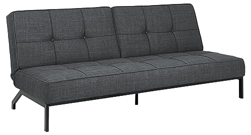 AC Design Furniture Bent Schlafsofa in Dunkelgrau, Schlafsofa mit 3 Liegepositionen, Moderner 3-Sitzer, gepolstertes Sofa mit zweifarbigem Effektbezug und schwarzen Beinen, B: 198 x H: 87 x T: 95 cm AC Design Furniture Bent Schlafsofa in Dunkelgrau, Schlafsofa mit 3 Liegepositionen, Moderner 3-Sitzer, gepolstertes Sofa mit zweifarbigem Effektbezug und schwarzen Beinen, B: 198 x H: 87 x T: 95 cm