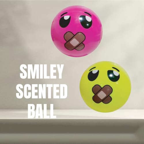 Image of GENIE'S Toy Bus 6-Inch Smiley Scented Play Ball | for Pool, Beach & Garden | Perfect for Outdoor & Indoor Play | PVC Ball for Kids & Adults I Pack of 2 (Multicolor)