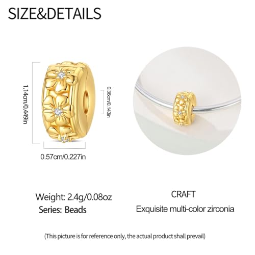 Clip Spacer Charm Fit Pandora Bracelet White Copper Stopper Charms Hypoallergenic Jewelry DIY Gifts for Women2