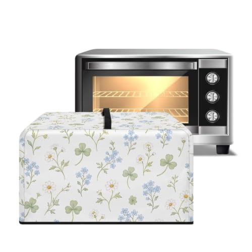 Image of Microwave Oven Dust Cover, Stain-Resistant Kitchen Electrical Appliance Cover for Home Decorations, L, 20.9 x 15.7 x 12.4 Inches, Daisy Flower Blue White