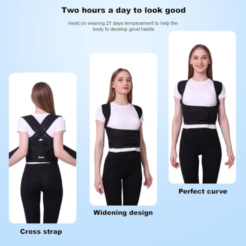 Image of Adjustable Posture Corrector Back Support Brace with Magnetic | Upper Back Shoulder Alignment Belt | Shoulder & Back Pain Relief | Lightweight Posture Correction Strap for Daily Use