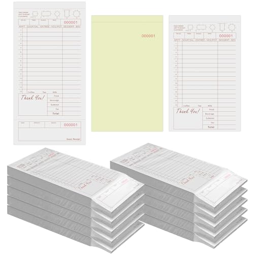Qilery 3000 Sheets 3 Part Guest Check Pads Server Note...