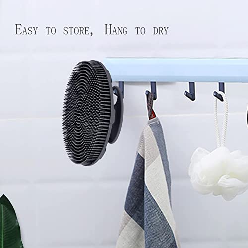 Innerneed Food-Grade Soft Silicone Body Scrubber Shower Brush Handheld Cleansing Skin Brush, Gentle Exfoliating And Lather Well (Black) #TOP5