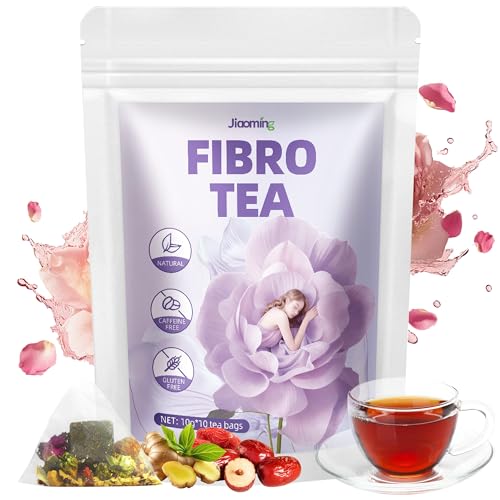 Jiaoming Natural Women Fibro Herbal Tea, Daily Overall Wellness Herbal Teabags with Jujube, Roses & Goji Berries