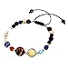 Toyvian Pulsera Ajustable Hecha a Mano del Sistema Solar Universo Galaxy Los Nueve Planetas Guardian Star Cuentas de Piedras Naturales Pulseras