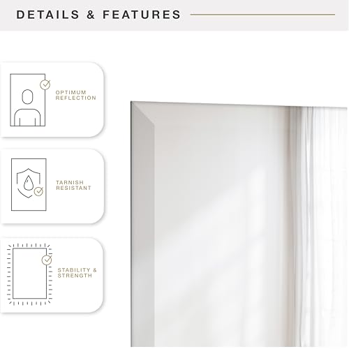 Image of MCS Frameless Wall Mirror with 1 inch Bevel, 24x30 inch Silver