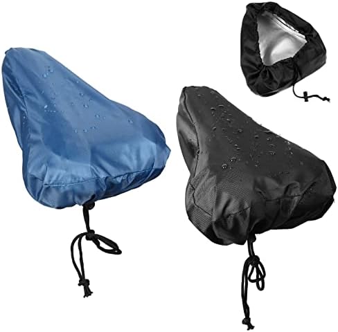 2-Piece Waterproof Bike Seat Rain & Dust Protective Cushion Saddle Cover - Navy, Accessories for Men & Women