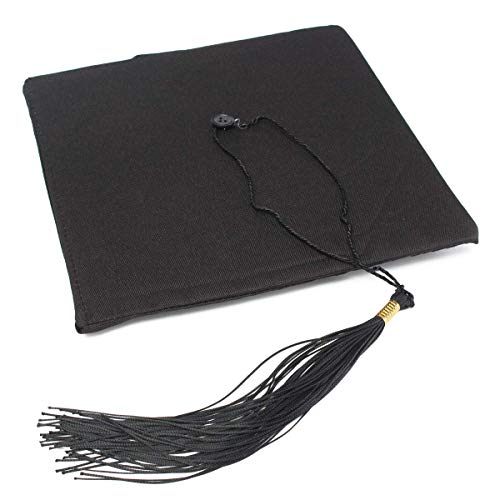 Soochat Graduation Cap With Tassels Unisex Adult Bachelor Hat Graduation Ceremony Party Supplies Photo Props (Black) #TOP2