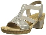 Roberta Rieker Damen 69732 Offene Sandalen mit Keilabsatz, Beige (Nebel / 60), 41 EU