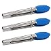 Small Tongs With Silicone Tips 7 Inch Serving Tongs - Set of 3 - Mini Food Tongs Stainless Steel Great for BBQ, Salad, Cooking, Appetizers and Food Serving Blue
