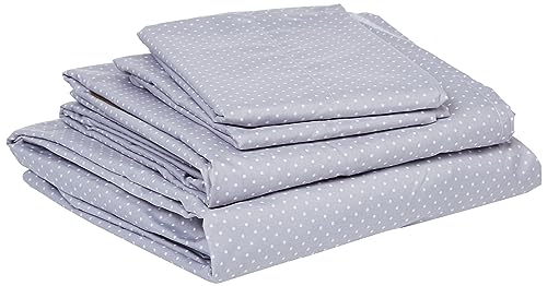 Queen Size Bed Sheets - Breathable Luxury Sheets with Full Elastic & Secure Corner Straps Built In - 1800 Supreme Collection Extra Soft Deep Pocket Bedding Set, Sheet Set, Queen, Dot Gray