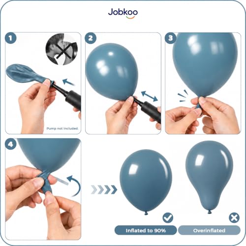 Image of Jobkoo Slate Blue Balloons 12 Inch, Dusty Dark Teal Blue Latex Balloon