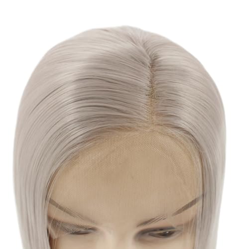 Perruque couverture complète de la tête gris clair pour masquer la perte de cheveux - 5
