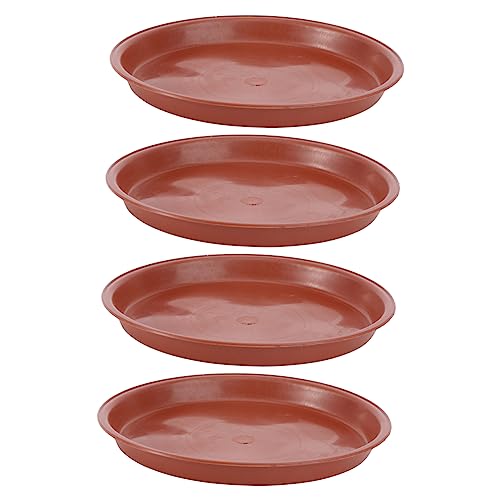 BEBEMOKO 10Pcs Red Plastic Flowerpot Drip Tray Plant Pot Saucer for Use for Protecting Surfaces and Maintaining Moisture Levels with Potted Plants