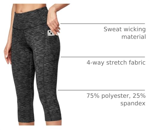 Image of Ewedoos Capri Leggings for Women High Waisted Yoga Pants with Pockets for Women Tummy Control Workout Leggings Yoga Capris