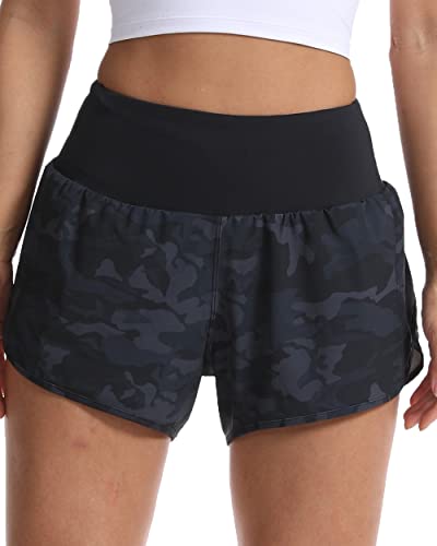 Kcutteyg Running Shorts For Women With Liner High Waisted Lightweight Womens Workout Shorts With Back Pocket- 4 Inch thumb #4