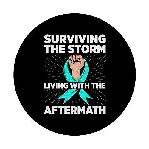 PTSD Awareness For Survivor Posttraumatic Stress Disorder PopSockets Swappable PopGrip, Black - Image 3