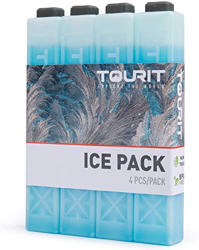 TOURIT Ghiaccio Sintetico Riutilizzabili per Zaino Termico Frigo，Conservazione degli Alimenti Raffreddatore Portatile