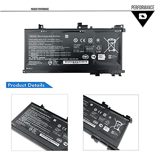 Emaks Te03Xl Battery Te03061Xl For Hp Omen 15-Ax000:15-Ax033Dx 15-Ax210Nr 15-Ax001Ns;Hp Pavilion 15-Bc000:15-Bc008Tx And More 849910-850 849570-541 542 543 Hstnn-Ub7A Tpn-Q173-11.55V 61.6Wh 3-Cell #TOP2